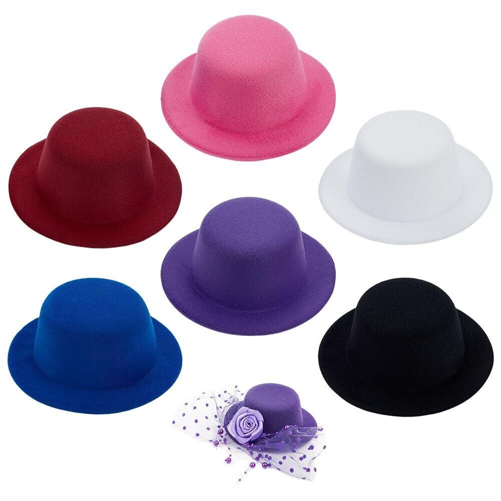 6436 6pcs 6 Colors Fascinator Hat Base, Crafts Mini Hat, Eva Fabric